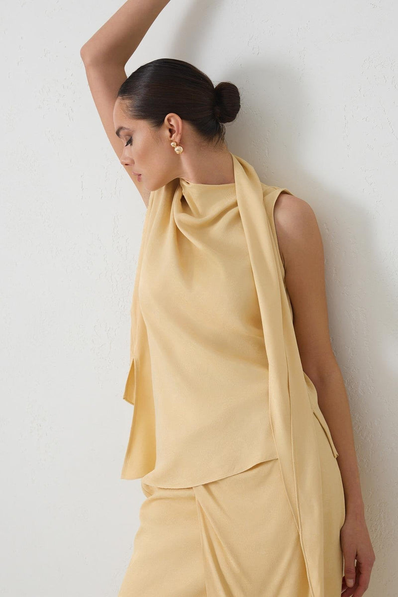 Setre Shawl Detail Tunic Light Yellow