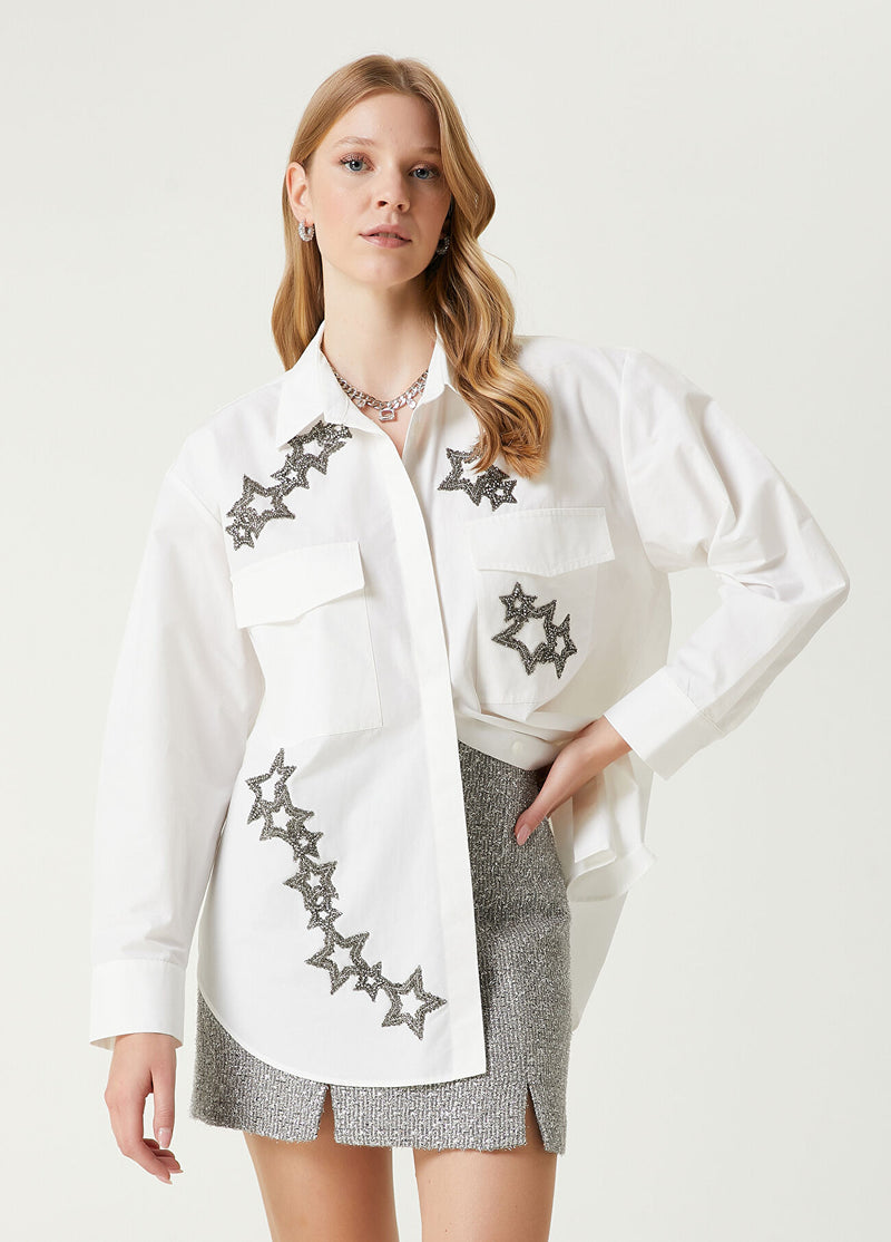 Beymen Club Embellished Technical Over Shirt White