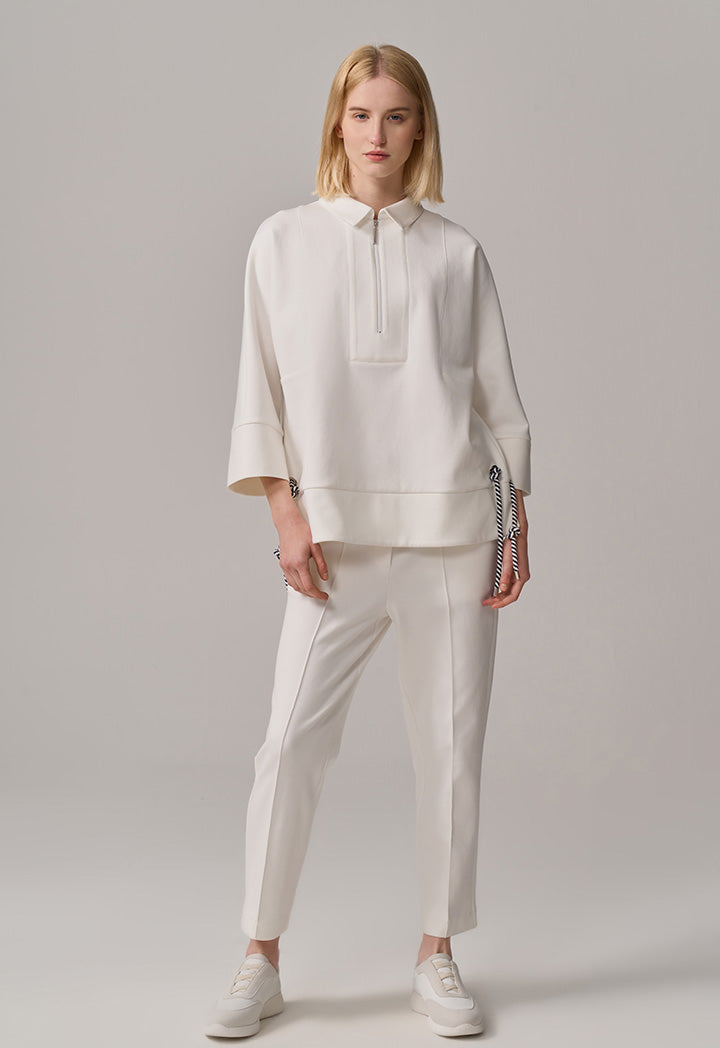 Choice Long Sleeves Basic Blouse Off White