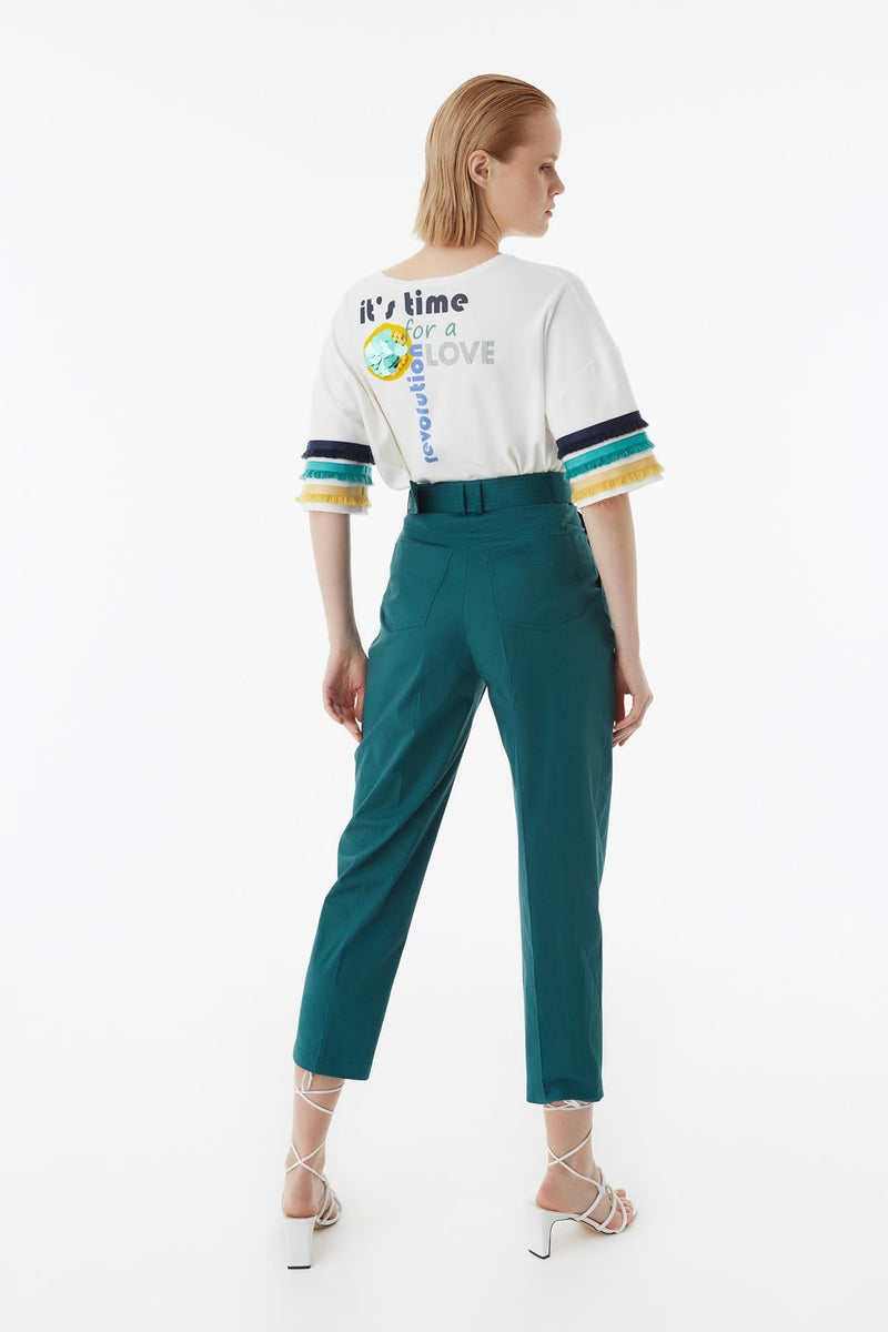 Exquise Trouser +Belt Green - Wardrobe Fashion