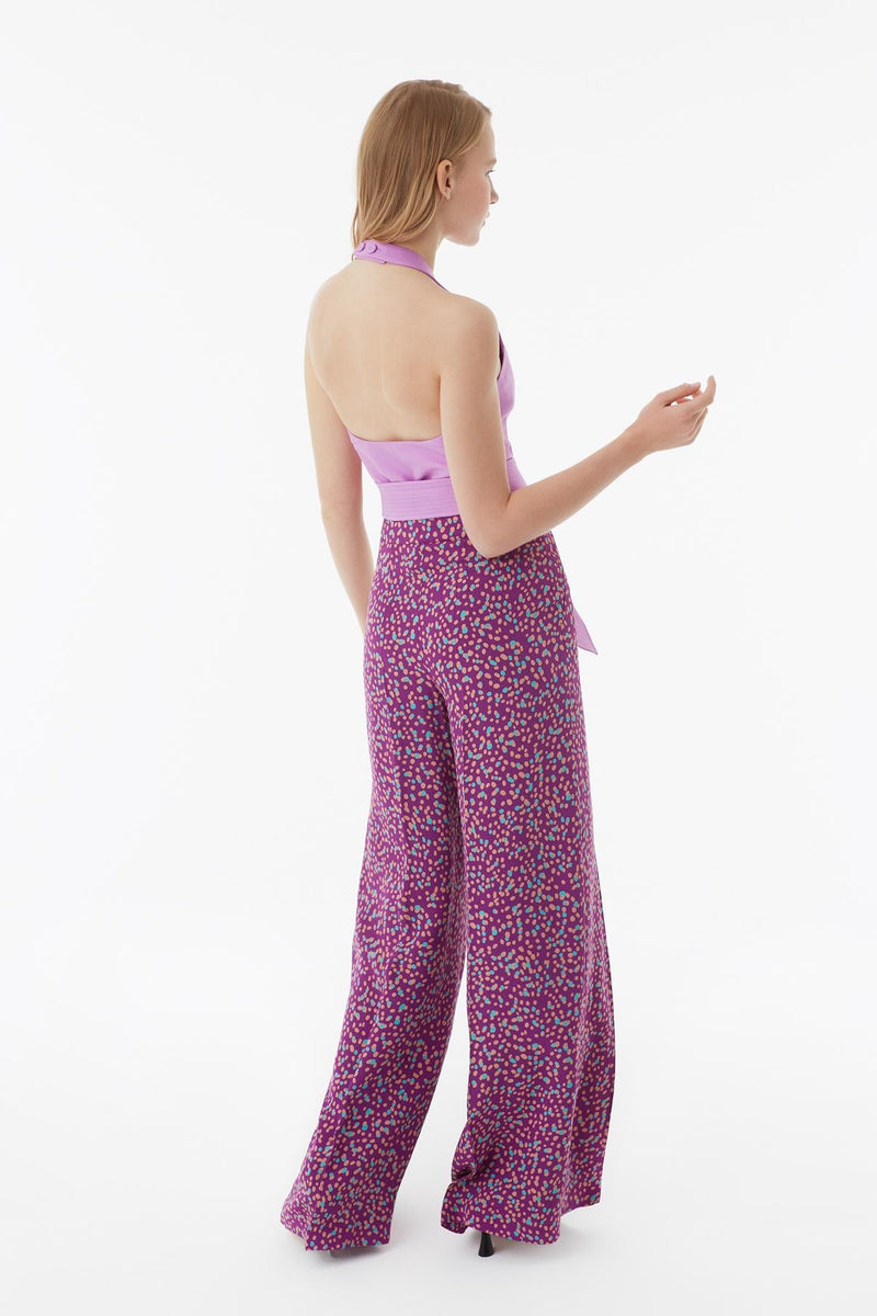 Exquise Trouser Paisley Print Purple - Wardrobe Fashion