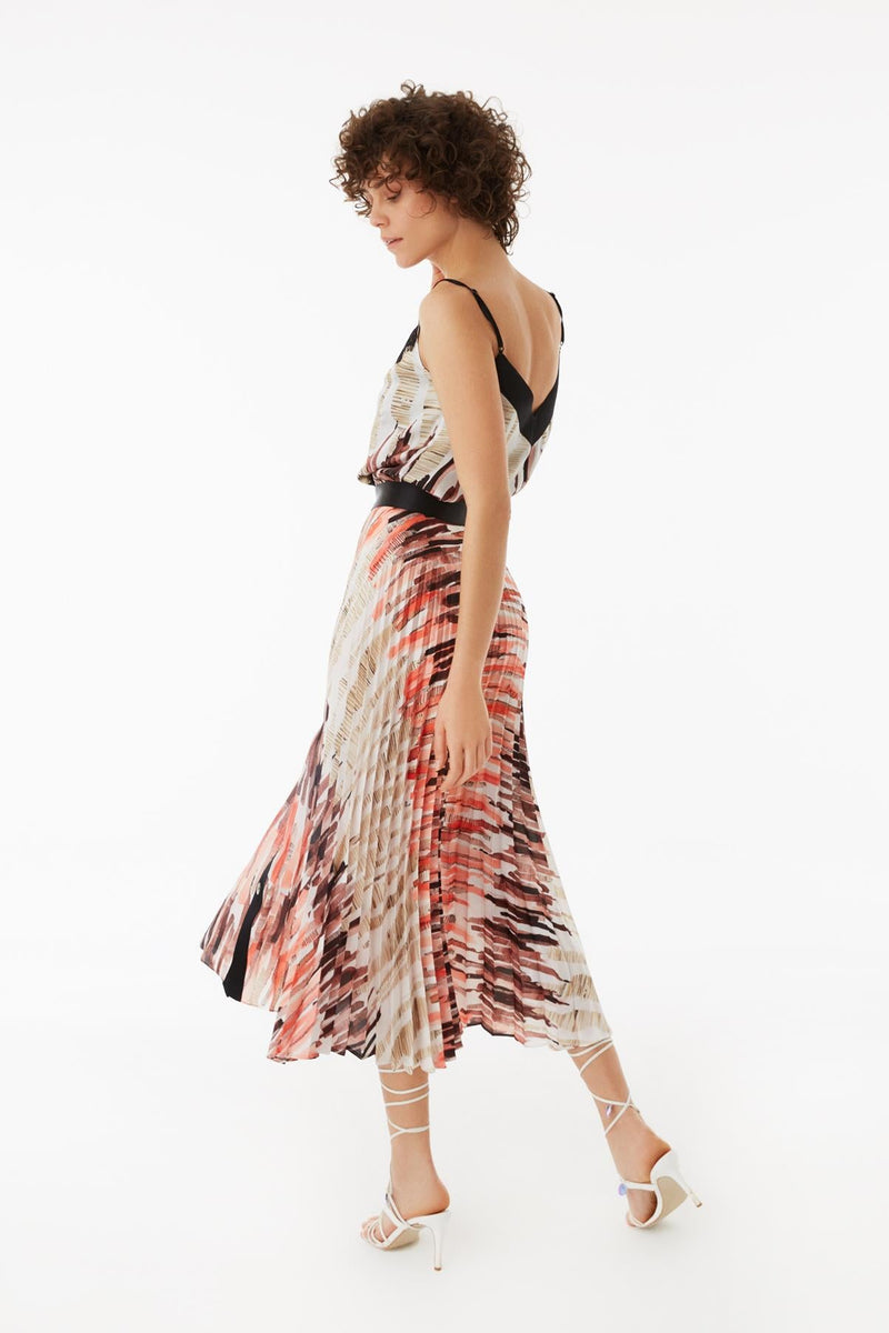 Exquise Skirt Pleat Print Print - Wardrobe Fashion