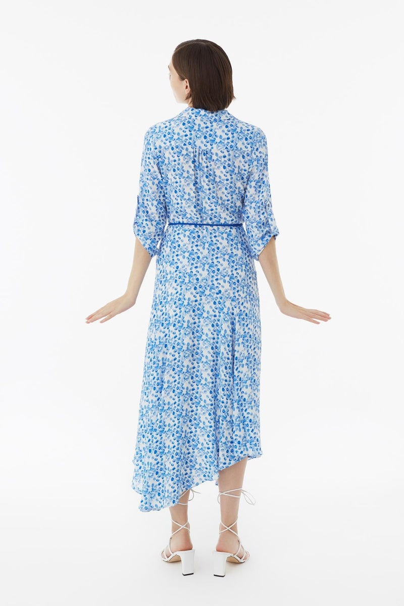 Exquise Dress Print 3/4 Sl Sky Blue - Wardrobe Fashion