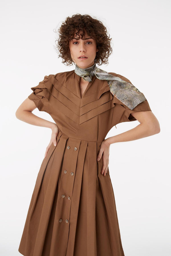 Exquise Dress Brown - Wardrobe Fashion