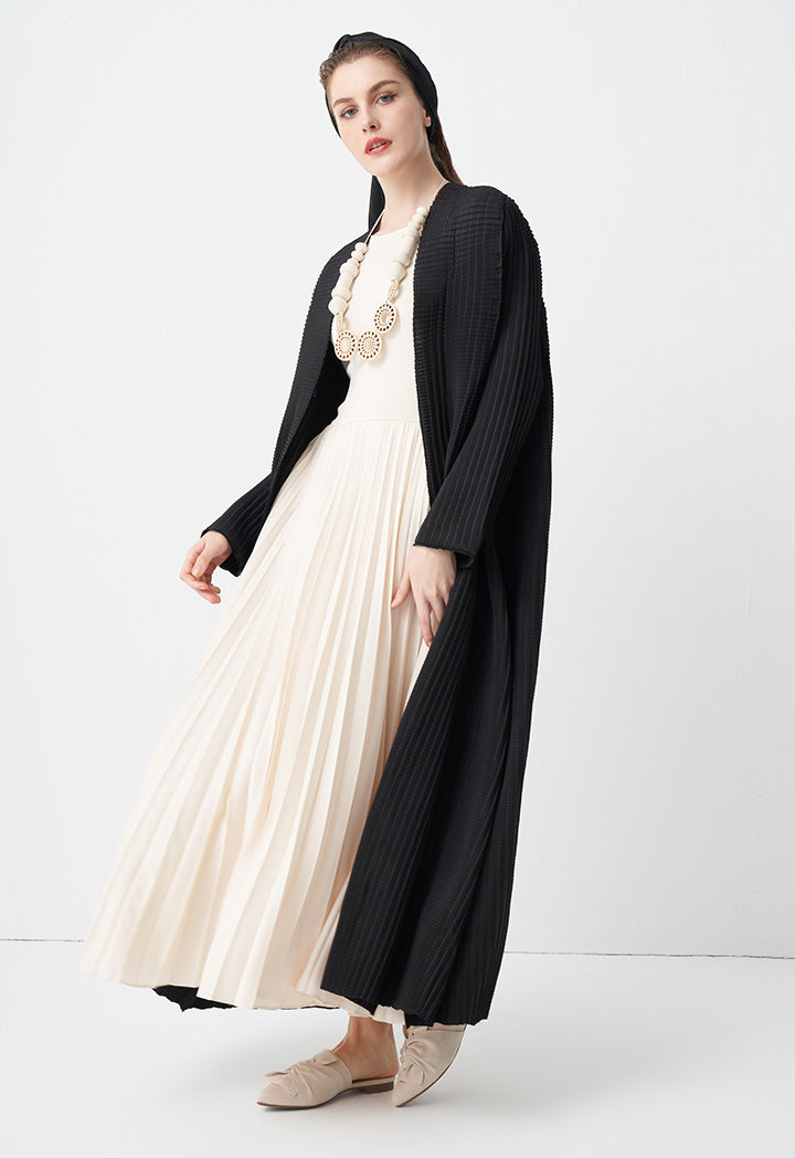 Choice Solid Long Sleeves Belted Abaya Black