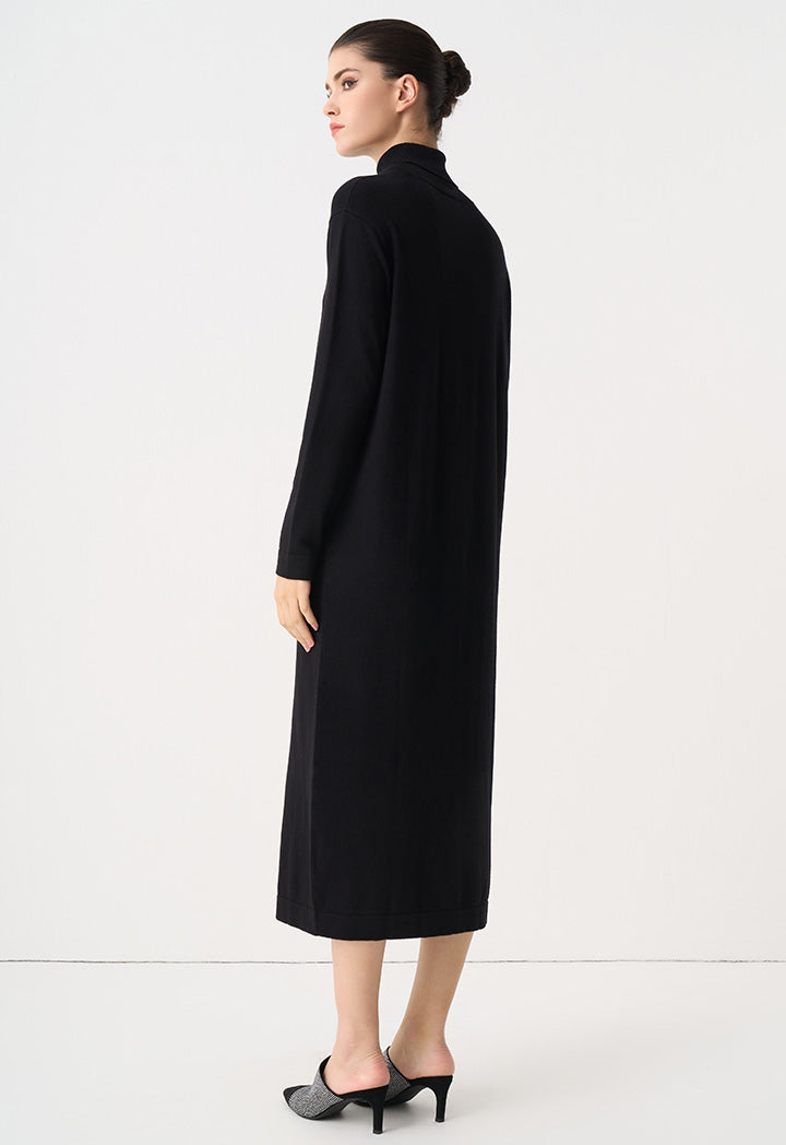 Choice Turtleneck Basic Maxi Dress Black