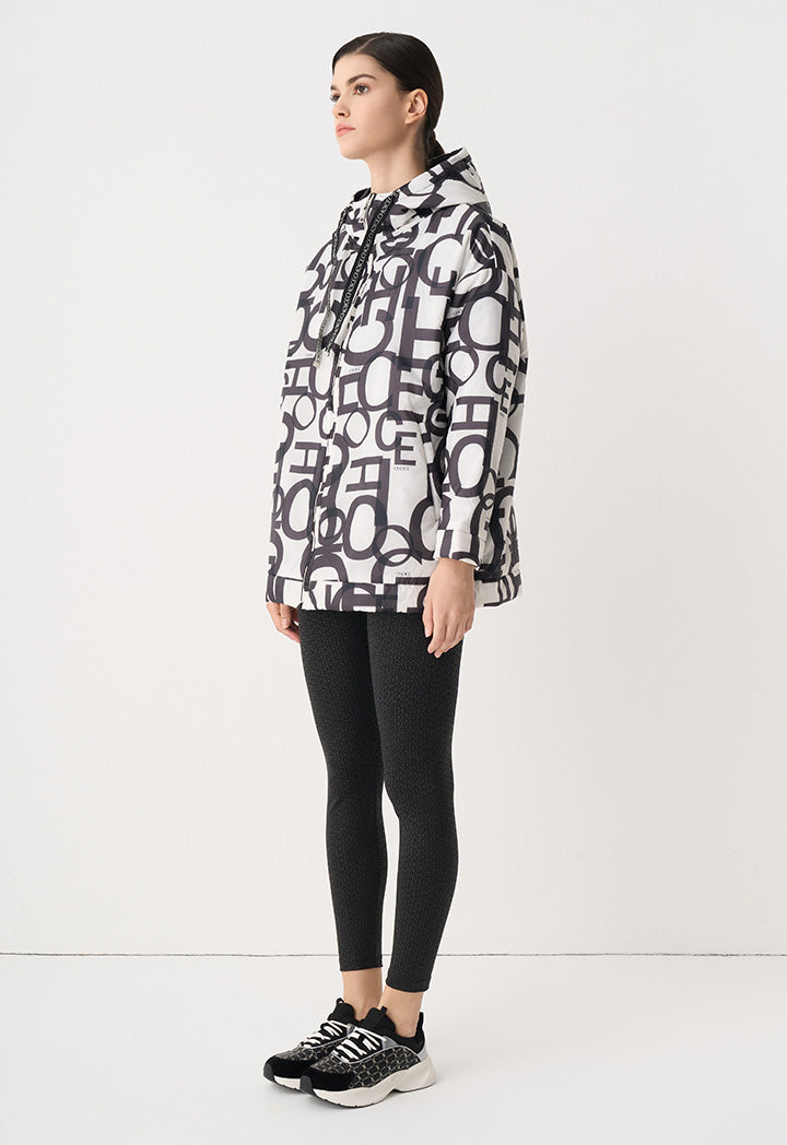 Choice Quilted Printed Monogram Jacket Black/Cream