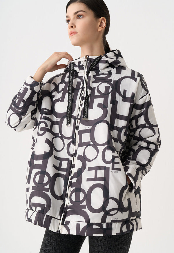 Choice Quilted Printed Monogram Jacket Black/Cream