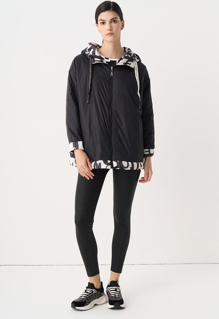 Choice Quilted Printed Monogram Jacket Black/Cream