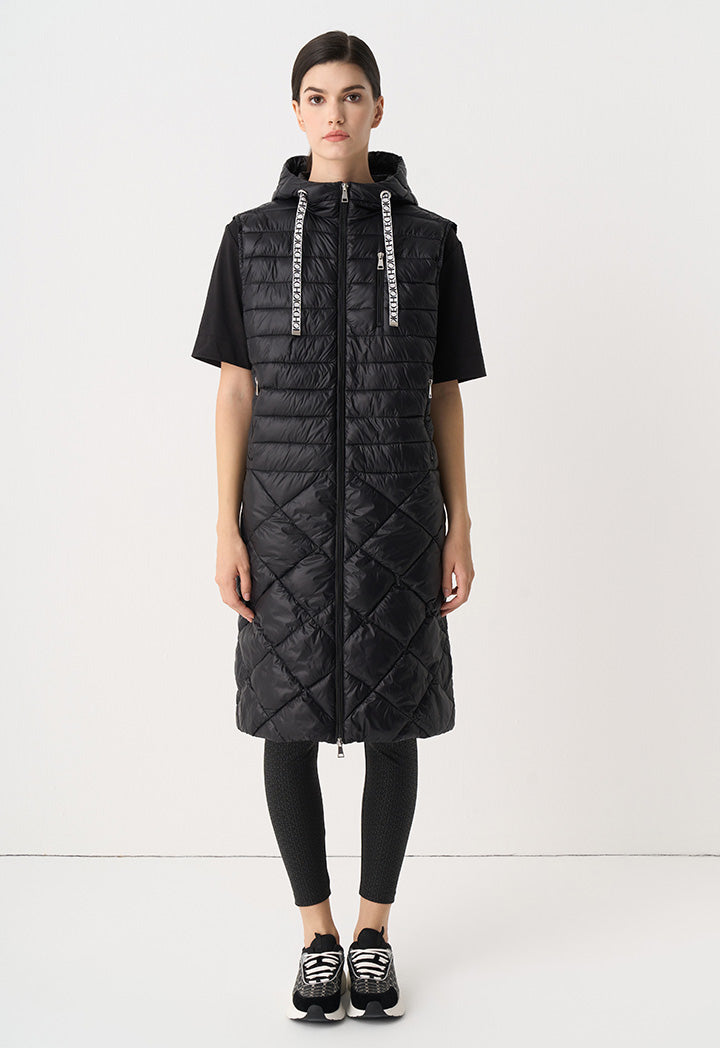 Choice Solid Quilted Sleeveless Gilet Black