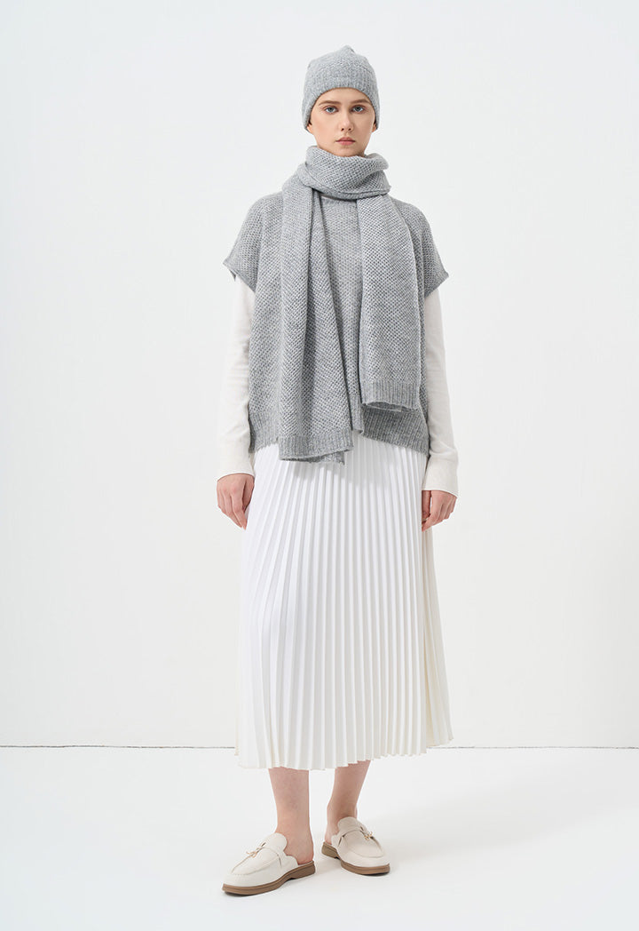 Choice Knitted Sleeveless Lurex Sweater Grey