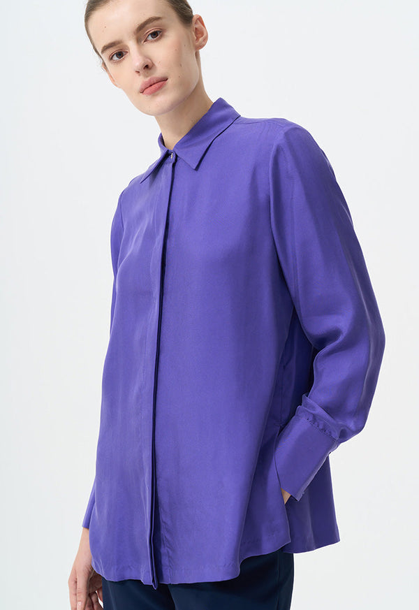 Choice Single Toned Long Sleeve Shirt Purple