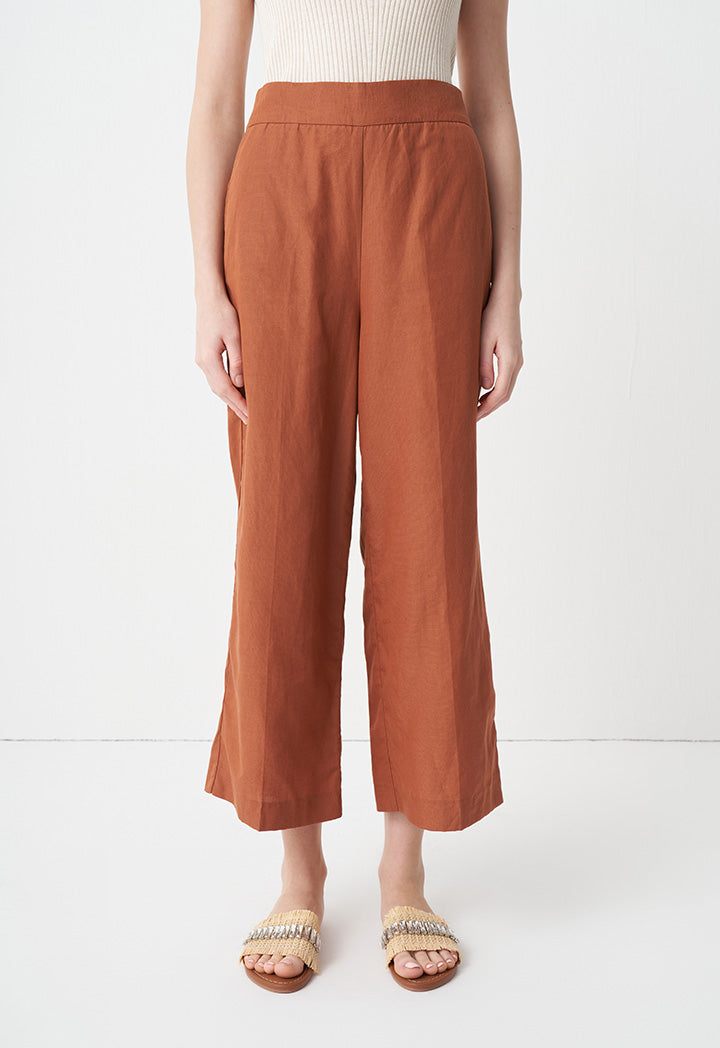 Choice Solid Wide Leg Trousers Brick