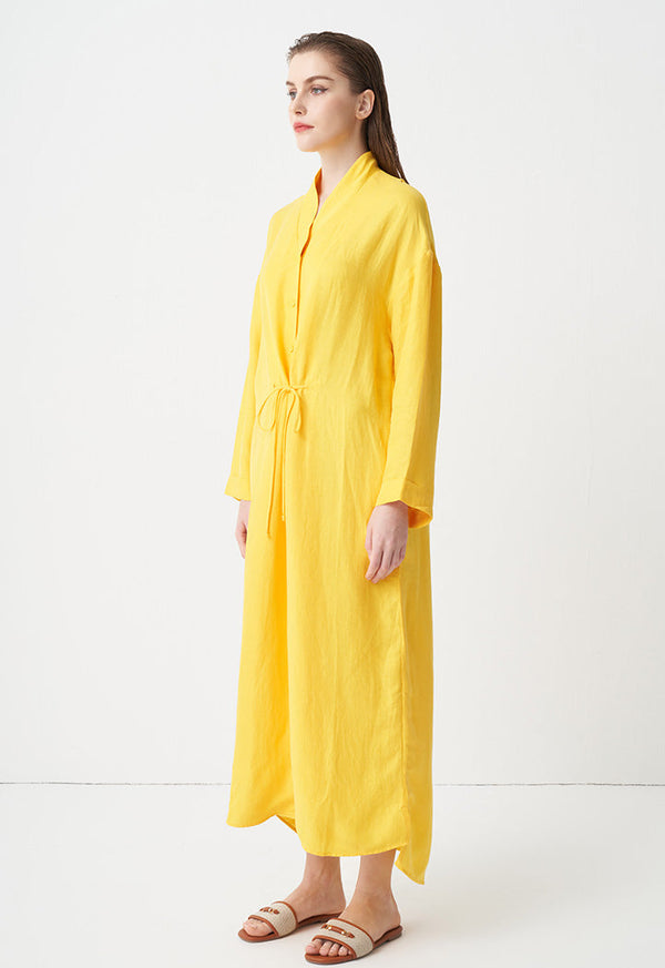 Choice Single Tone Maxi Dress  Yellow