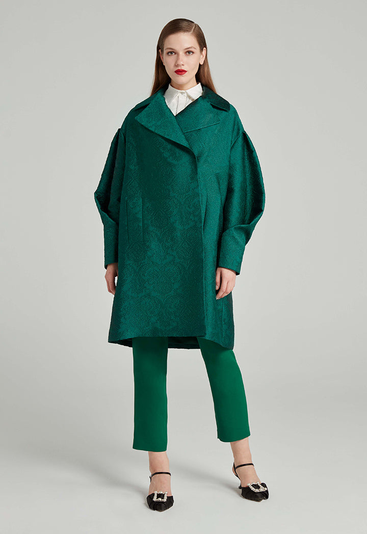 Choice Wide Textured Jacket Green