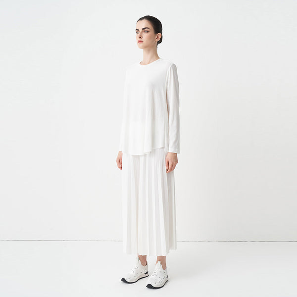 Choice Wide Leg Pleated Trousers Off White