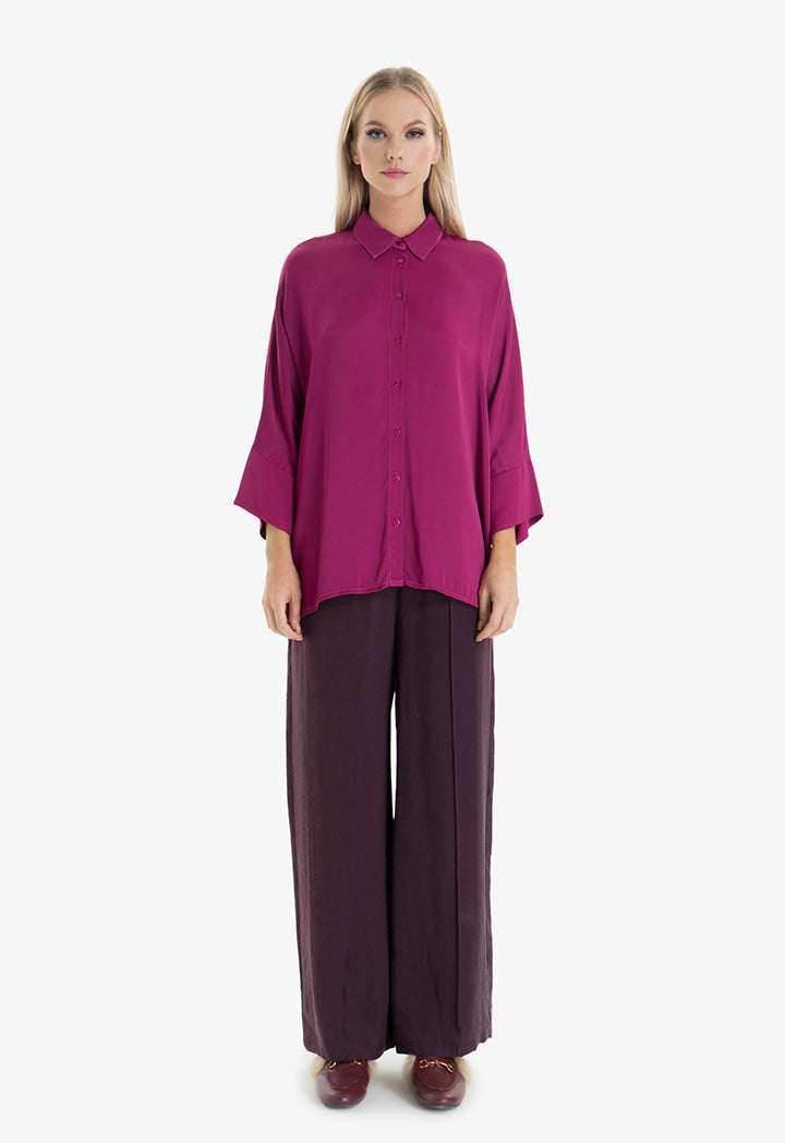 Choice Wide Leg Comfy Trouser Purple