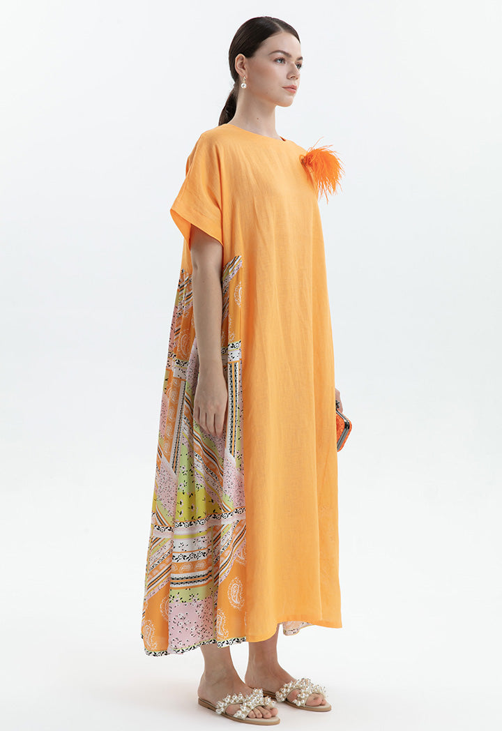 Choice Printed Edge Dress Orange