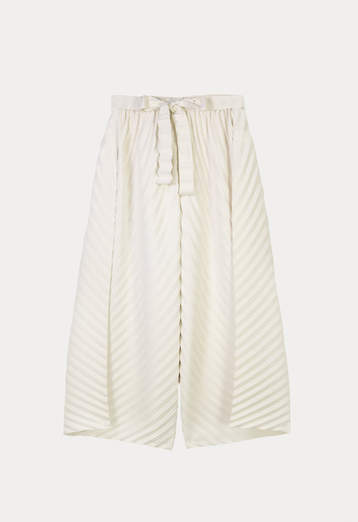 Choice Accordion Pleated Solid Culottes Cream