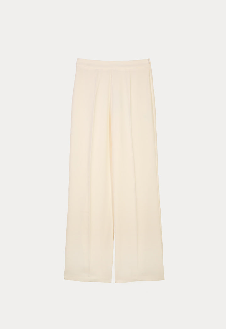 Choice Solid Wide Leg Pants Cream