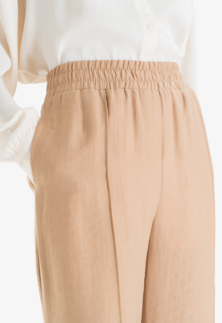 Choice Wide Leg Comfy Trouser Beige