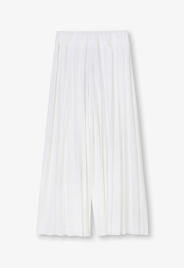 Choice Wide Leg Pleated Trousers Off White