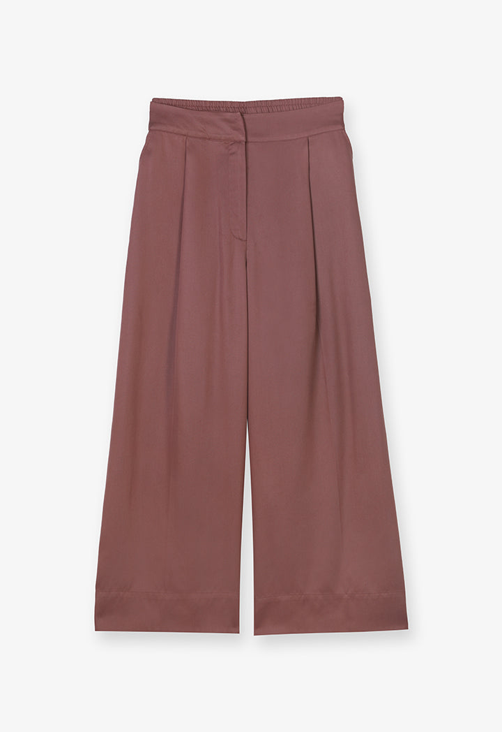 Choice Single Tone Straight Wide Legs Trouser Brown