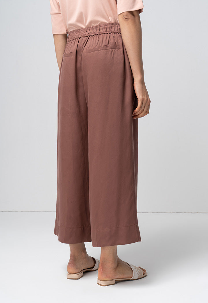 Choice Single Tone Straight Wide Legs Trouser Brown