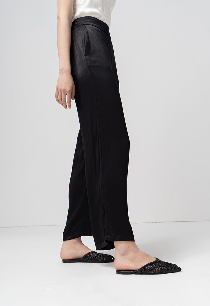 Choice Wide Leg High Waist Trouser Black