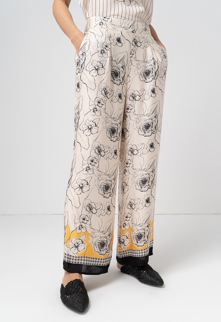 Choice Printed Wide Leg High Waist Trouser Print