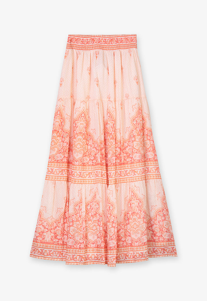 Choice Printed Midi Flared Skirt Print