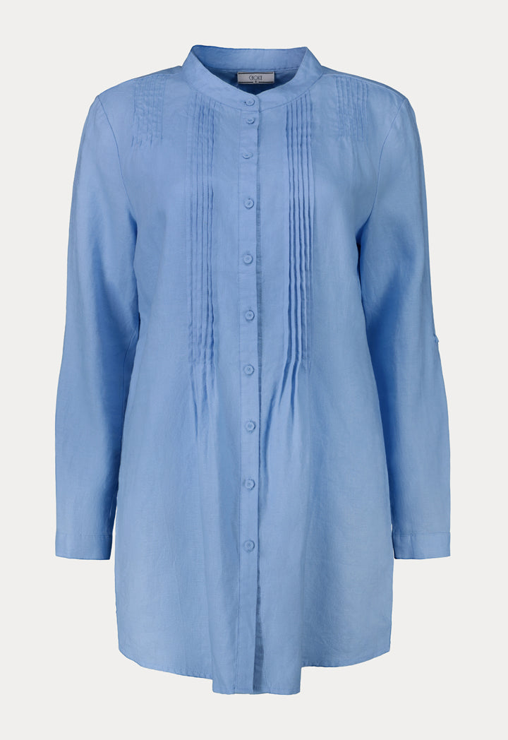 Choice Pintuck Detailed Shirt  Blue - Wardrobe Fashion