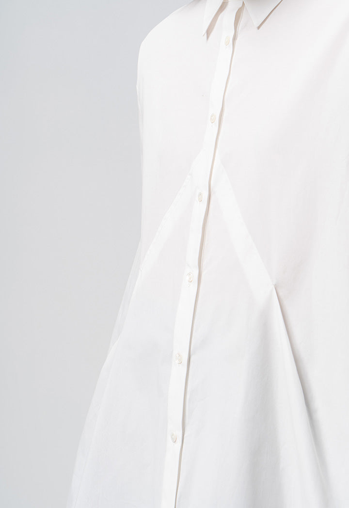 Choice Oversize Pleated Flared Shirt Offwhite