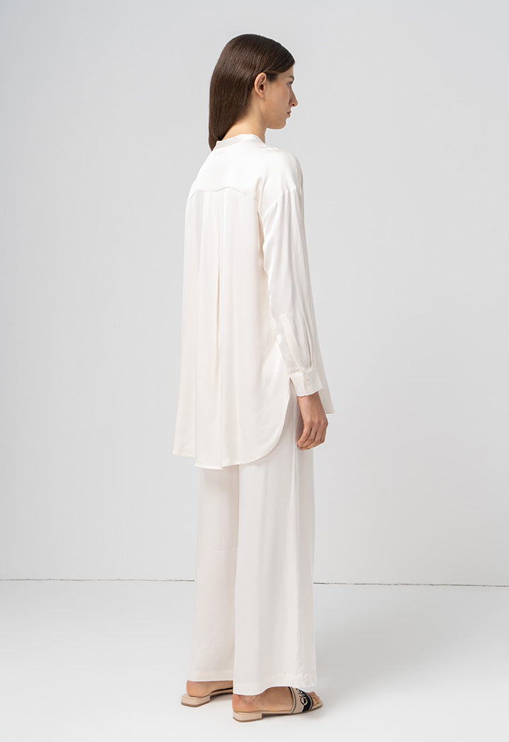 Choice Solid Long Sleeves Shirt Cream