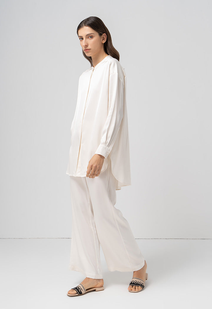 Choice Solid Long Sleeves Shirt Cream