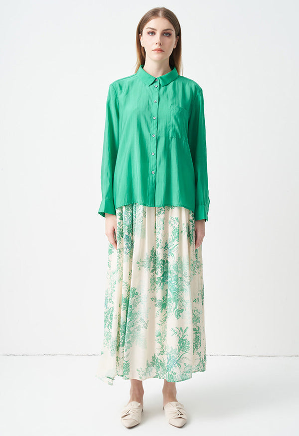 Choice Solid Long Sleeves Shirt Green