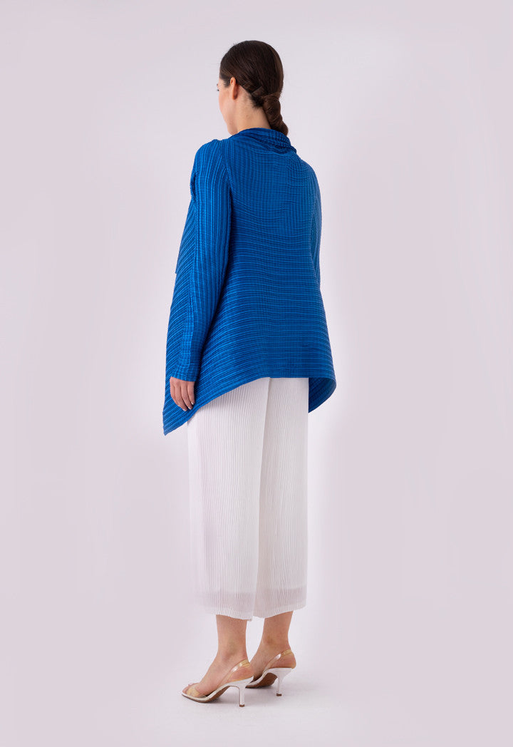 Choice Electric Pleated Waterfall Cardigan Blue