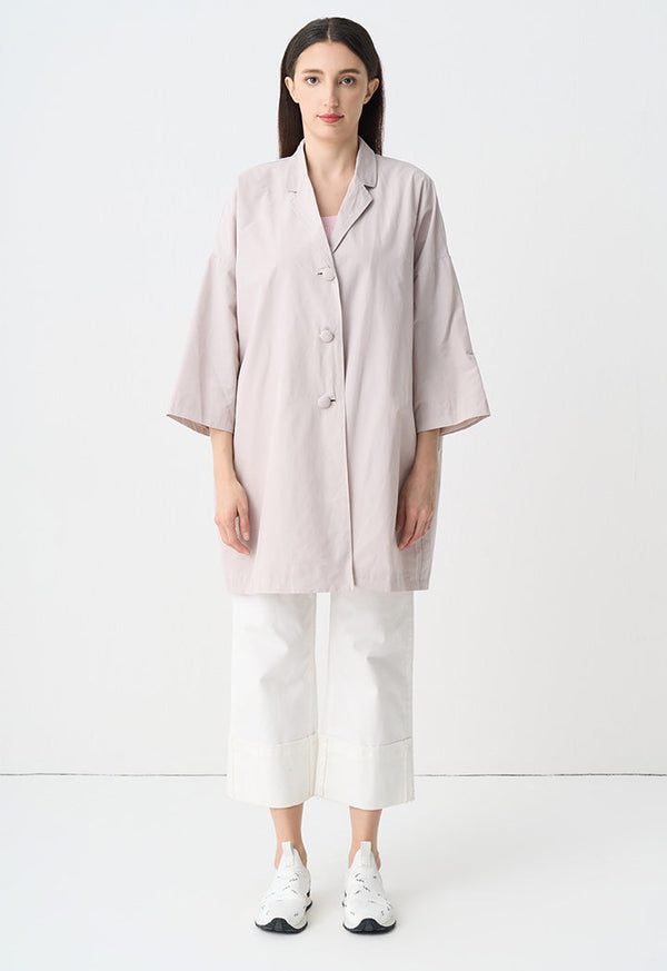 Choice Solid Single Breasted Jacket Beige