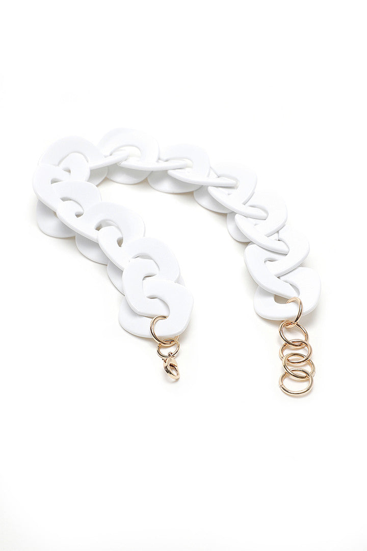 Choice Flat Geometric Chunky Acrylic Choker White