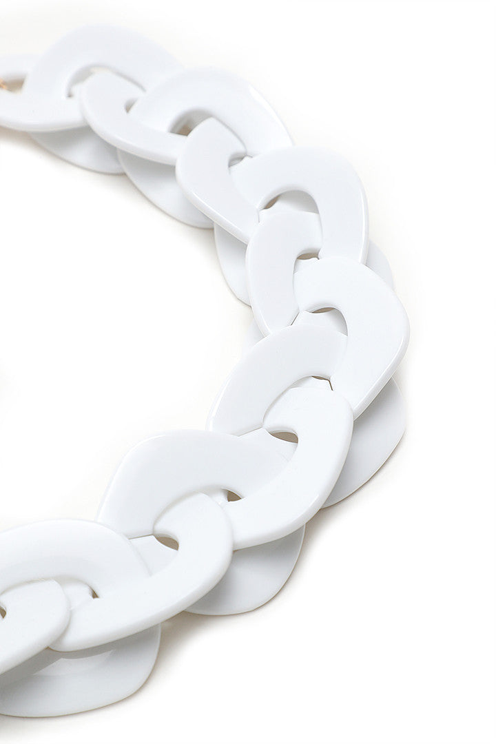 Choice Flat Geometric Chunky Acrylic Choker White