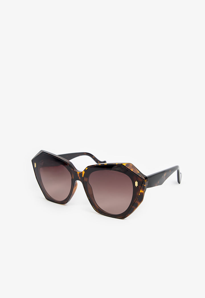 Choice Oversize Dark Cat Eye Sunglasses Brown