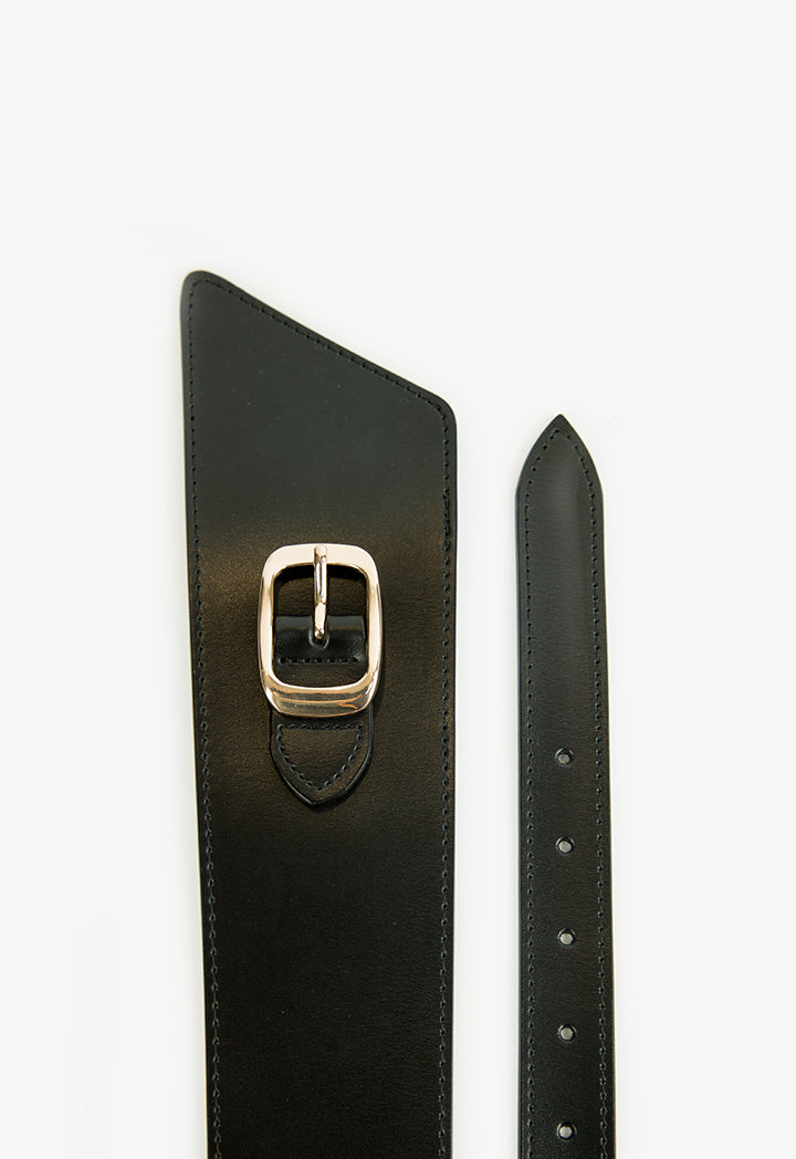 Choice Solid Belt With Buckle Detail Black