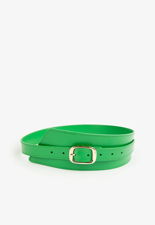 Choice Solid Belt With Buckle Detail Green