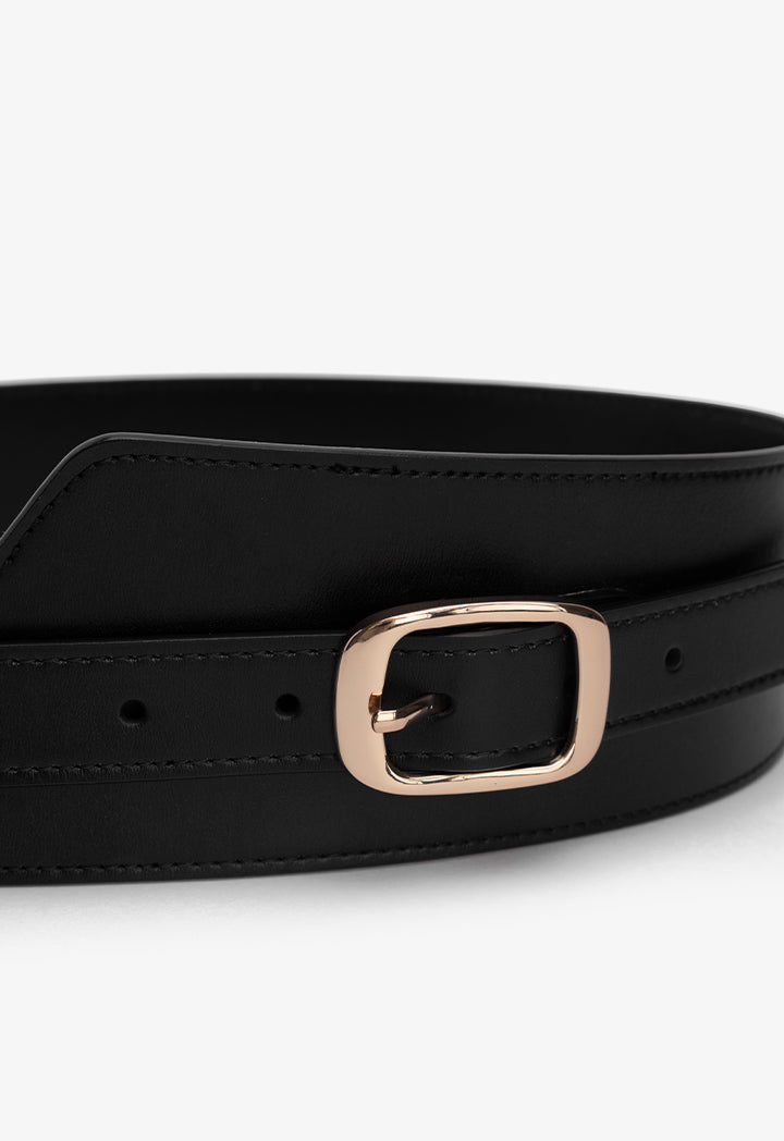 Choice Solid Wide Waist Belt Black