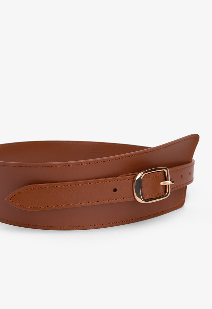 Choice Solid Wide Waist Belt Camel