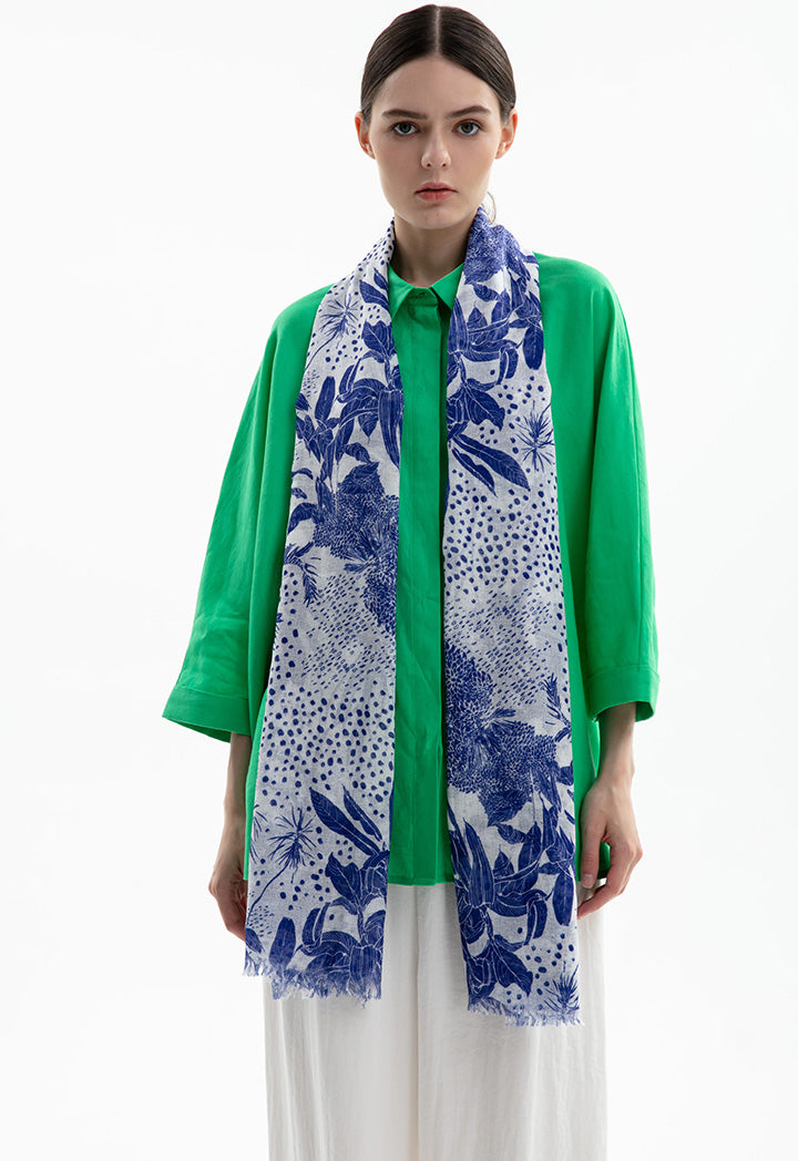 Choice Tassel Trimmed Printed Scarf Print