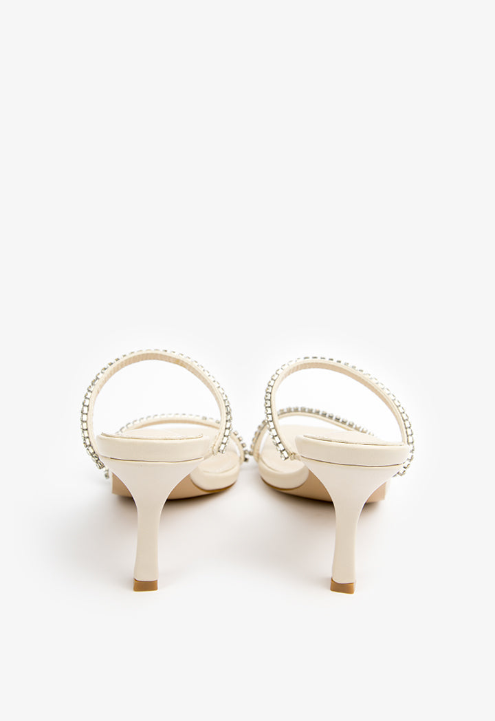 Choice Embellished Strappy Slip On Sandals Beige