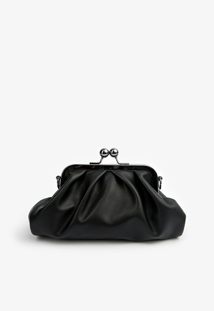 Choice Clutch Bag With Metallic Chain Black