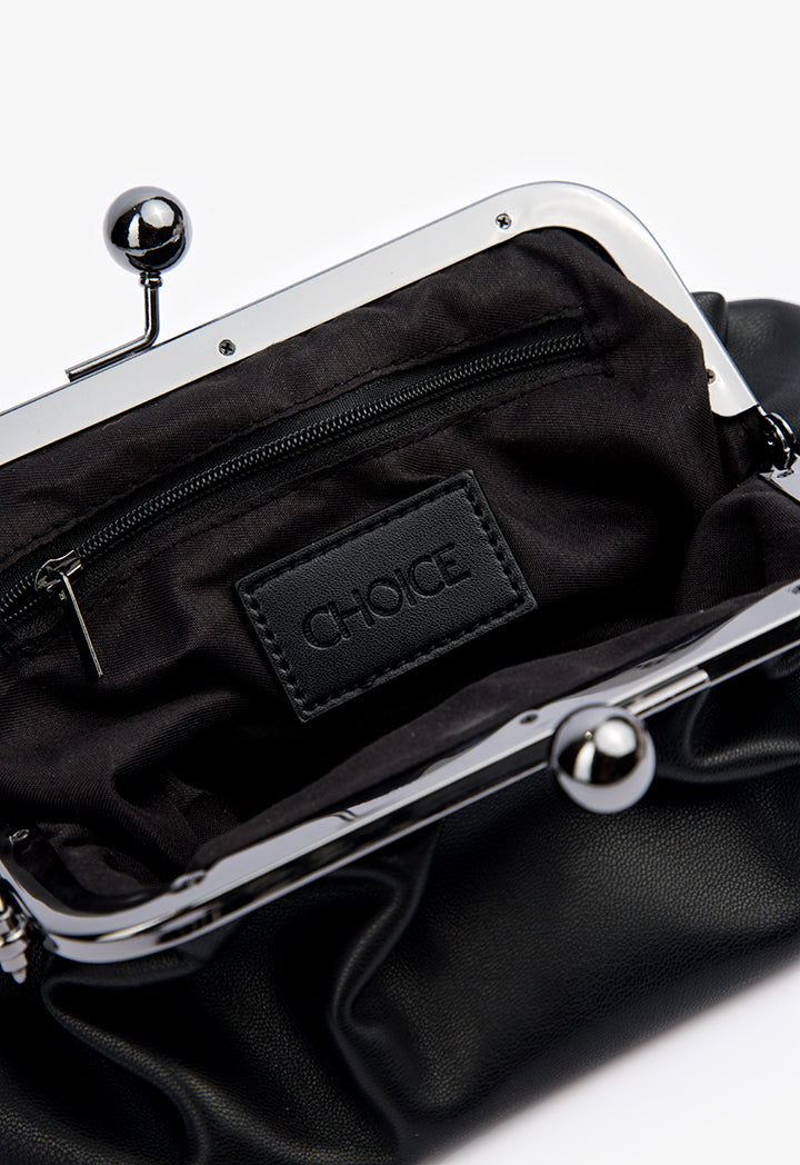 Choice Clutch Bag With Metallic Chain Black