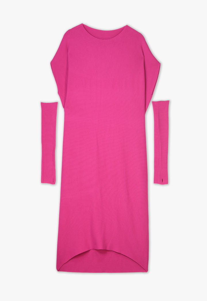 Choice Maxi Dress Arm Sleeves Fuchsia